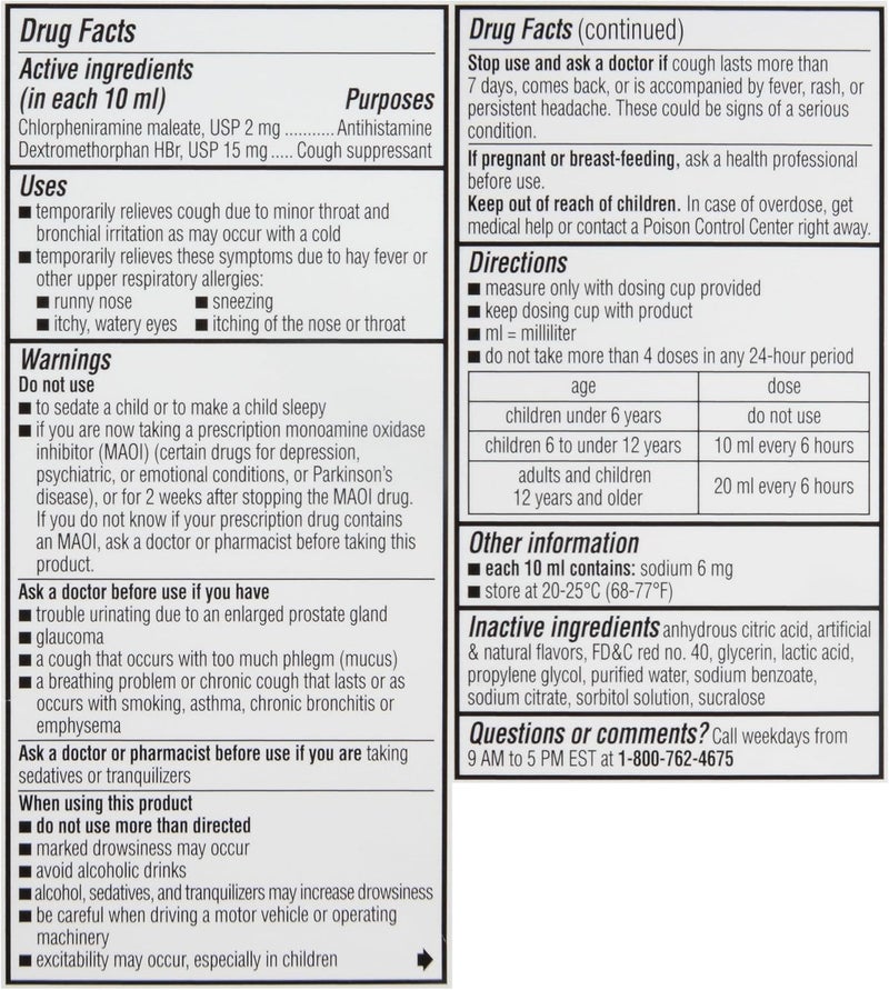 Robitussin Nighttime Cough LongActing DM Cough Medicine for Kids Fruit Punch Flavor  4 Fl Oz Bottle - Image 3