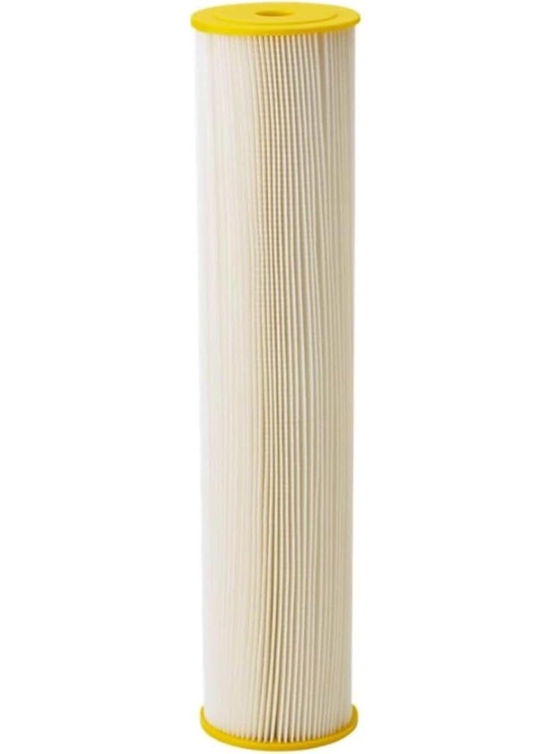 Pentek Pentair Pentek ECP50-20BB Big Blue Sediment Water Filter, 20-Inch, Whole House Heavy Duty Pleated Cellulose Polyester Replacement Cartridge, 20" x 4.5", Yellow End-Cap, 50 Micron - Image 1