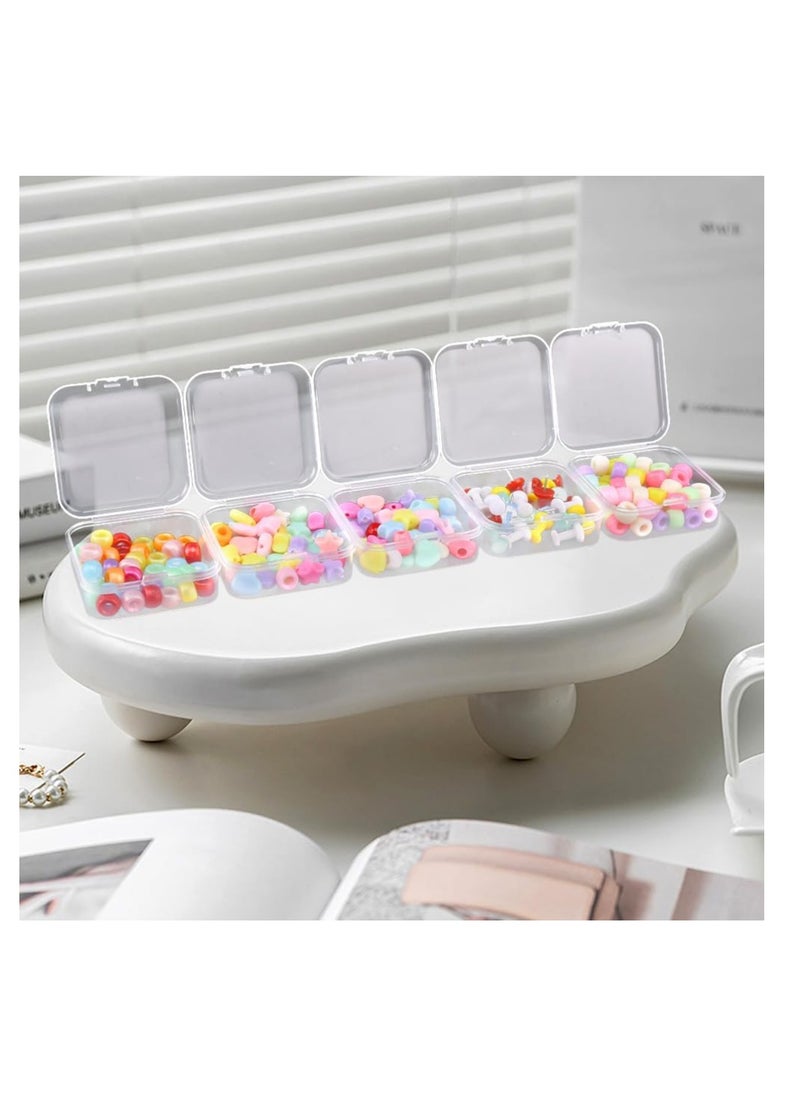 PUXING - 30pcs Small Bead Organizer Box Clear Rectangles Bead Storage Containers with Lids Plastic Craft Storage Box Bead Cases Mini Small Parts Organizer for Jewelry Nail Screws Seeds(Color:Clear) - Image 1