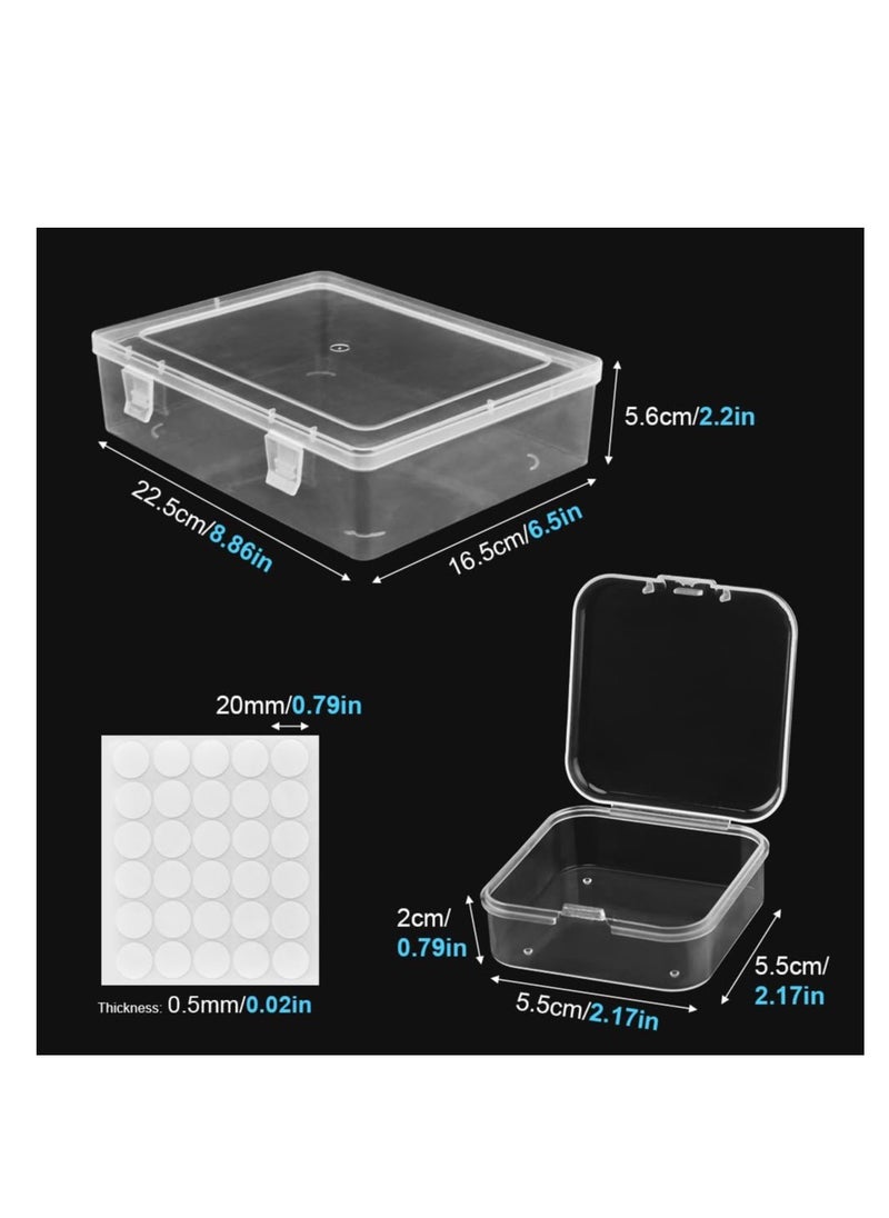 PUXING - 30pcs Small Bead Organizer Box Clear Rectangles Bead Storage Containers with Lids Plastic Craft Storage Box Bead Cases Mini Small Parts Organizer for Jewelry Nail Screws Seeds(Color:Clear) - Image 1