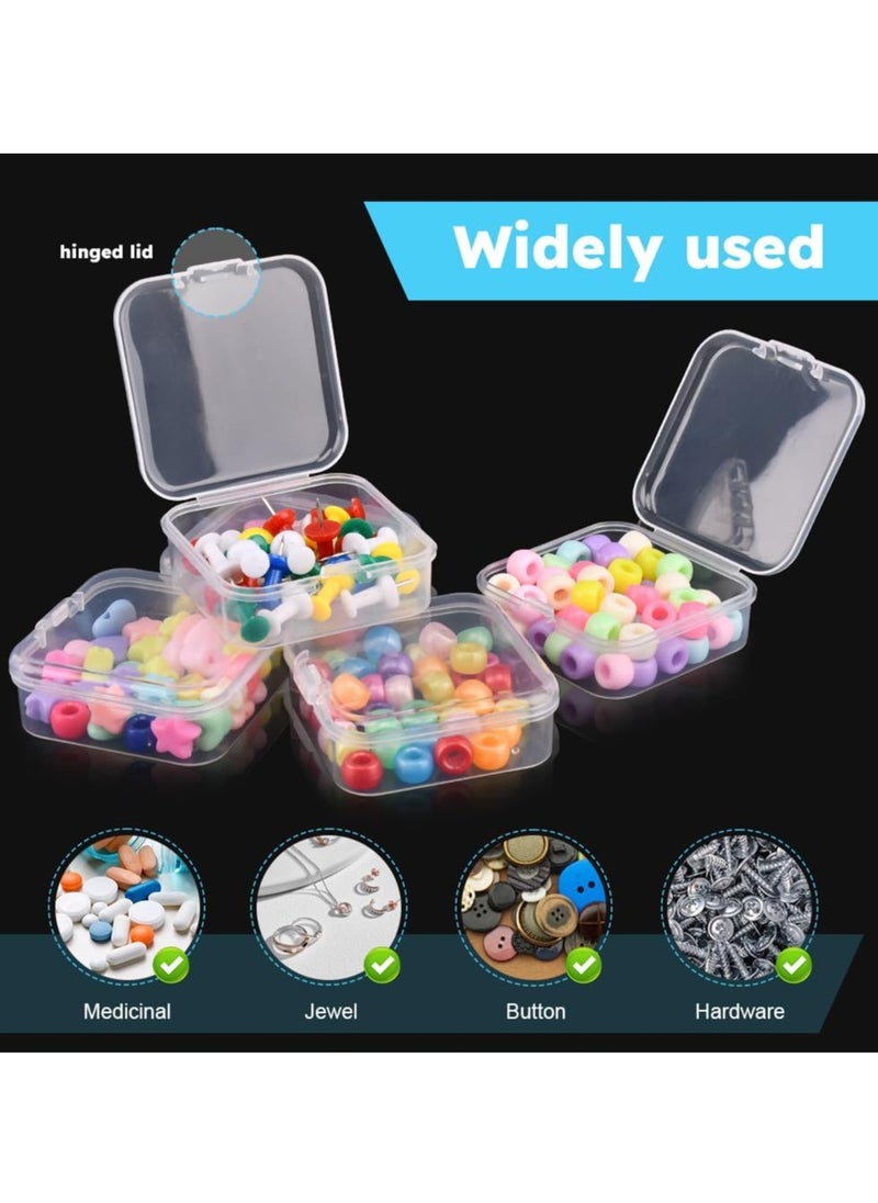 PUXING - 30pcs Small Bead Organizer Box Clear Rectangles Bead Storage Containers with Lids Plastic Craft Storage Box Bead Cases Mini Small Parts Organizer for Jewelry Nail Screws Seeds(Color:Clear) - Image 1