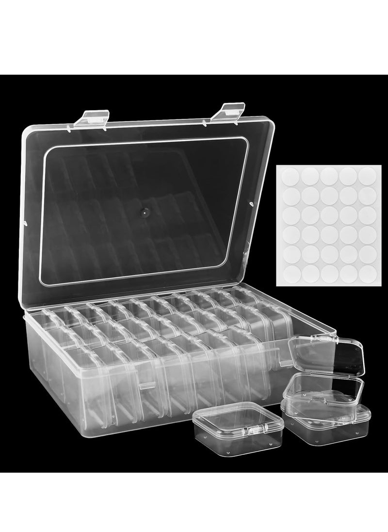 PUXING - 30pcs Small Bead Organizer Box Clear Rectangles Bead Storage Containers with Lids Plastic Craft Storage Box Bead Cases Mini Small Parts Organizer for Jewelry Nail Screws Seeds(Color:Clear) - Image 1