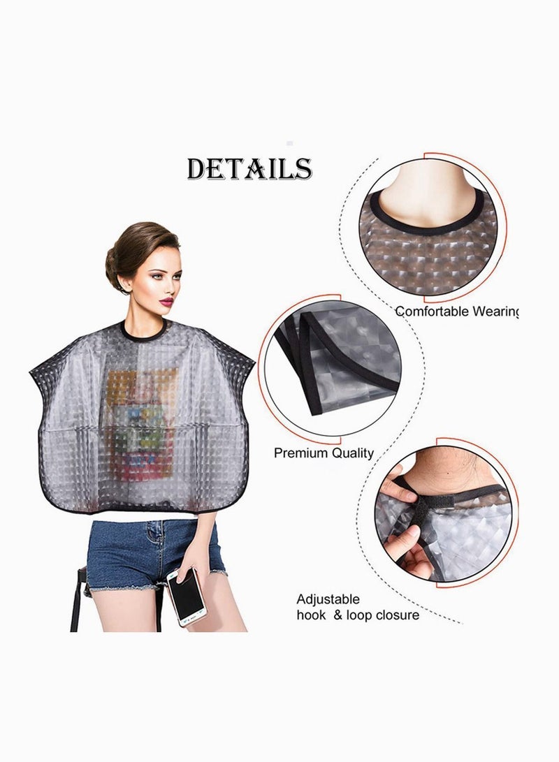 NIBEMINENT Waterproof Hair Dye Cape, SYOSI Short Comb-out Capes for Stylist, Makeup Apron Color, Bleach, Shampoo, Anti -Static Electric Warbers - Image 2