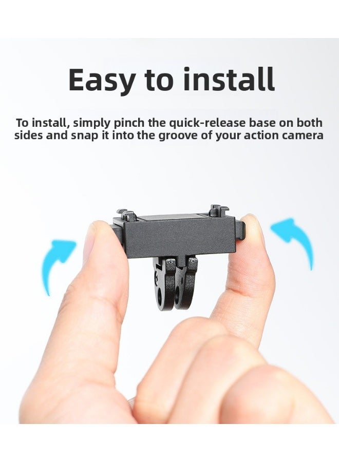 Compatible with Insta360 X5 Aluminum Alloy Quick Release Magnetic Base – Lightweight Mounting Adapter with Anti-Vibration Pad for Panoramic Camera Shooting - Image 5