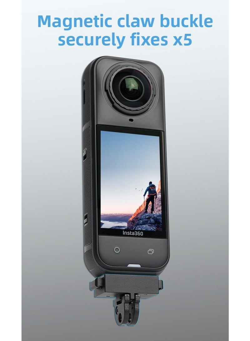 Compatible with Insta360 X5 Aluminum Alloy Quick Release Magnetic Base – Lightweight Mounting Adapter with Anti-Vibration Pad for Panoramic Camera Shooting - Image 4