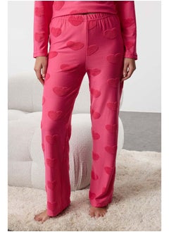 trendyol Pink Heart Knitted Pajama Set THMAW25PT00086  - Image 4