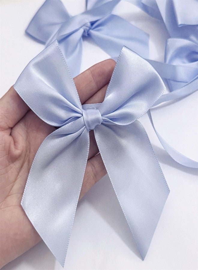 Haptda 2pcs Bow Garland Banner, Ribbon Bow Party Decorations for Baby Shower Girls Bow Coquette Birthday Party Decor (Blue) - Image 4