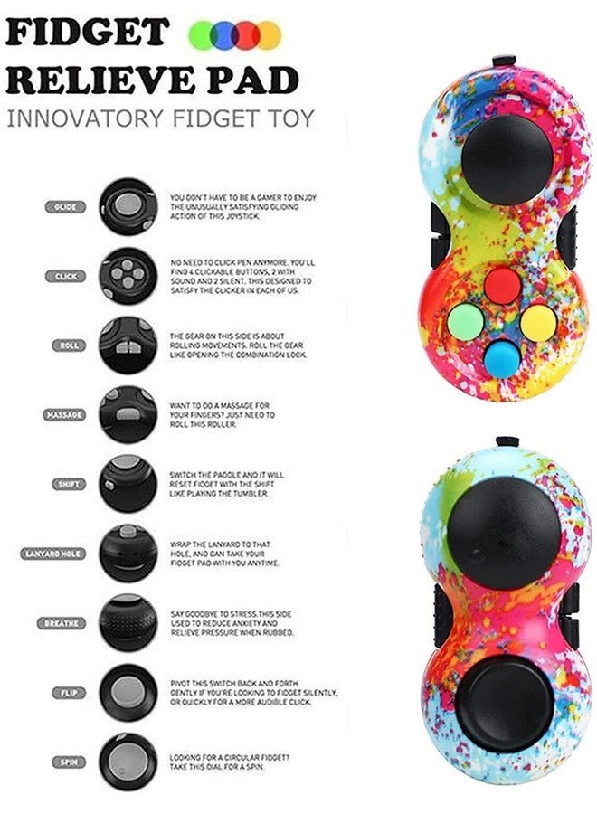 Livyu life LIVYU LIFE Fidget Pad Fidget Focus Toy with 8-Fidget Functions and Lanyard - Perfect for Relieving Stress (Colourful) - Image 3