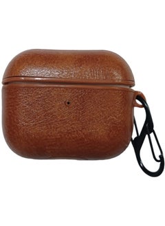 Generic Leather Case for AirPods Pro, AirPods Case Protective Case with Hook Black Headphones PU Case (LED Visible) (Supports Wireless Charging) for Apple AirPods Pro/Pro 2 - Dark Brown  - Image 3