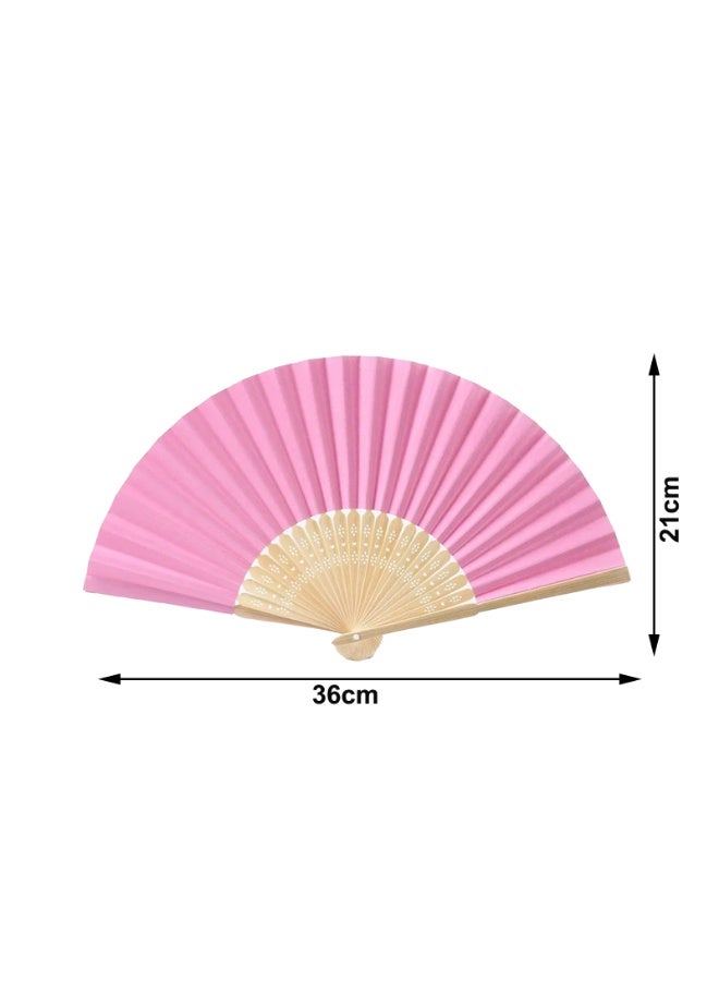 مروحة قابلة للطي ， مروحة خيزران صينية محمولة باليد مطوية لتزيين حفلات الزفاف والرقص في الصيف - Image 3