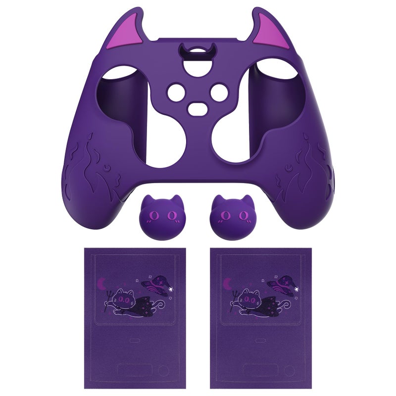 PlayVital Halloween Cute Demon Silicone Cover for Xbox Series X/S Controller, Kawaii Anti-Slip Controller Skin Grip Protector for Xbox Core Wireless Controller with Thumb Grip Caps - Purple - Image 2