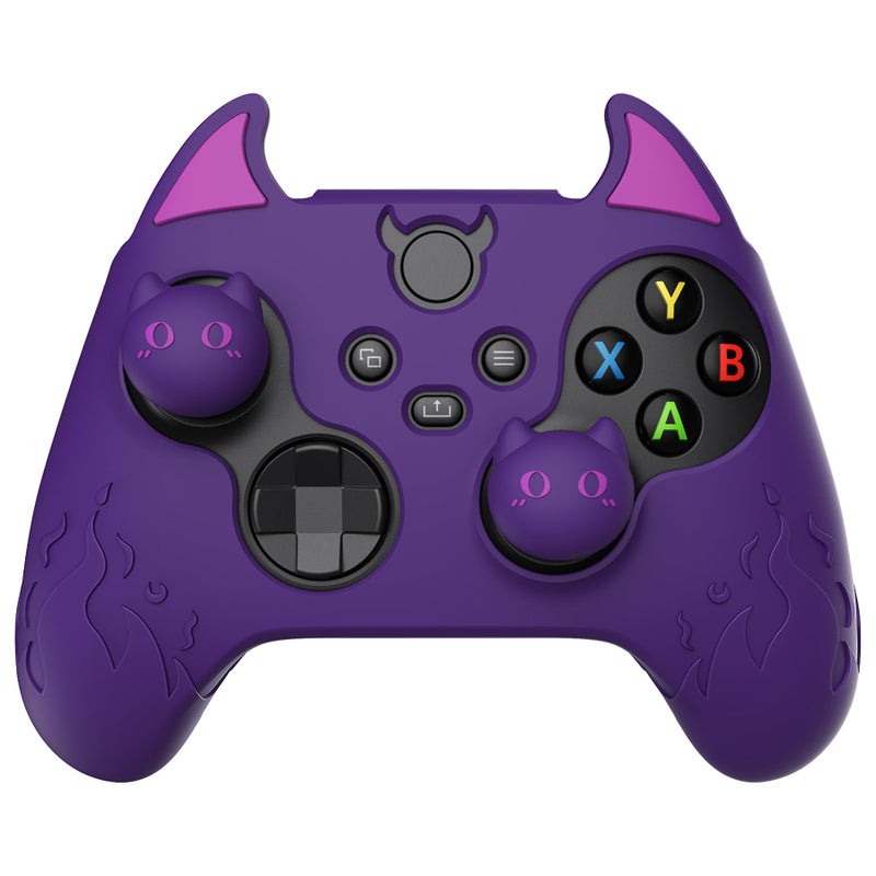 PlayVital Halloween Cute Demon Silicone Cover for Xbox Series X/S Controller, Kawaii Anti-Slip Controller Skin Grip Protector for Xbox Core Wireless Controller with Thumb Grip Caps - Purple - Image 1