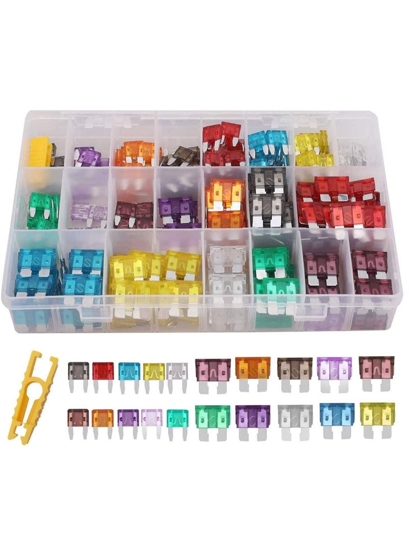 SYOSI - Car Blade Fuse Standard Fuses for Auto Fuses Replacement Assorted Auto Truck Car Standard Blade Fuses with Fuse Extractor Car Blade Fuse Standard Fuses Blade Fuse Assortment Set - Image 1