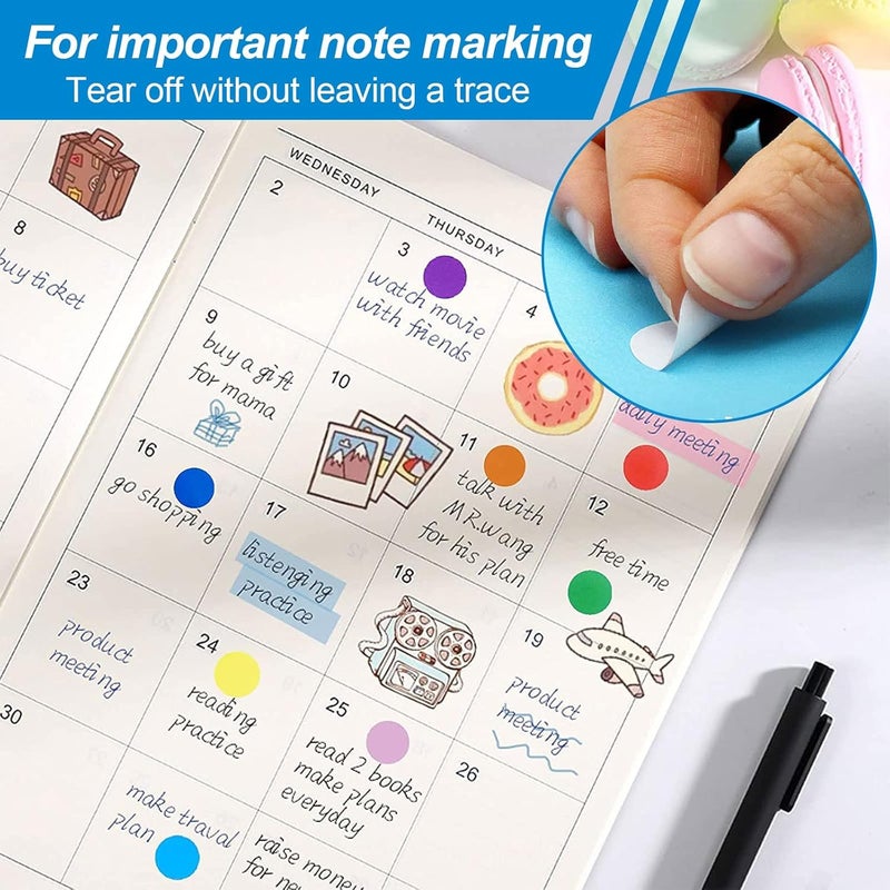 ECVV Round Dot Sticker, 1920Pcs Color Self Adhesive Coding Stickers Labels For Coloring Marking Organizing, 20 Sheets - Image 4