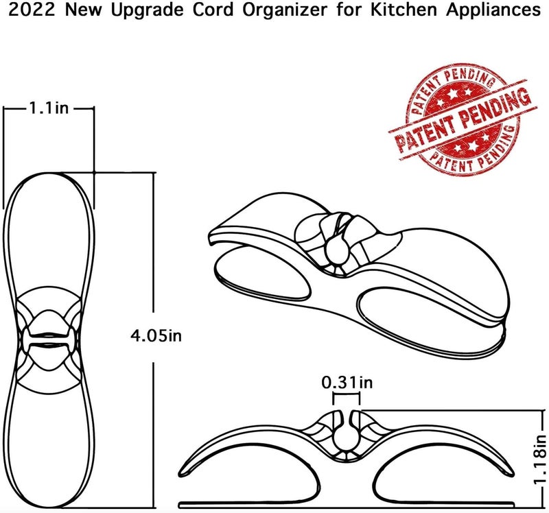 AFunCrafter Cord Organizer for Kitchen Appliances - 3 PCS Stick On Cable Wrapper Holder Winder Keeper, Power Wire Management Wrap Hook Clip for Kitchenaid Mixer, Home Gadget Accessories - Image 5