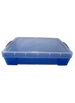 بلاي ثيرابي سابلاي صينية رمل محمولة صغيرة سعة 4 لتر مع غطاء من PlayTherapySupply، لون أزرق  - Image 2