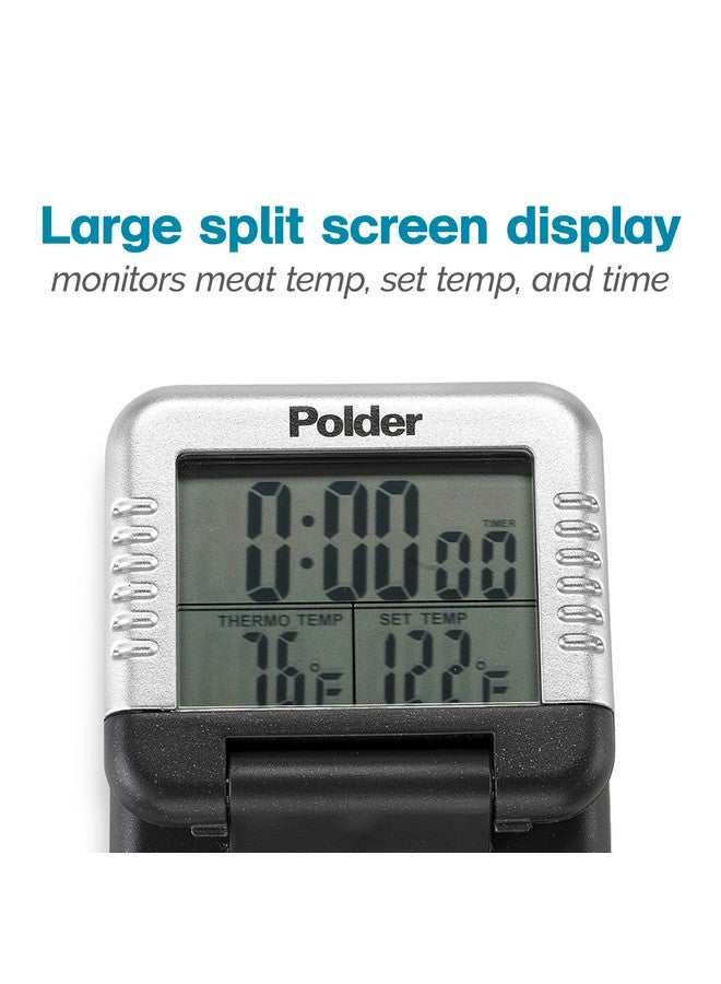 Polder Classic Digital Thermometer and Timer, Meat Thermometer for Cooking, Stainless Steel Probe, 24-Hour Countdown Timer with 40" Long, High-Heat Silicone Cord - Image 5