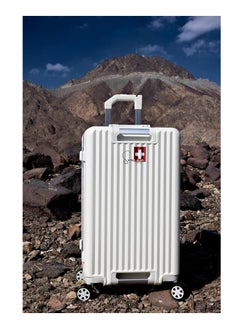 SWISSCASE SWISSCASE Luggage, Hardshell Two-Sided Handle PC, 24 Inches with Double Spinner Wheels, Aluminium Frame, BTL-E045 White  - Image 2
