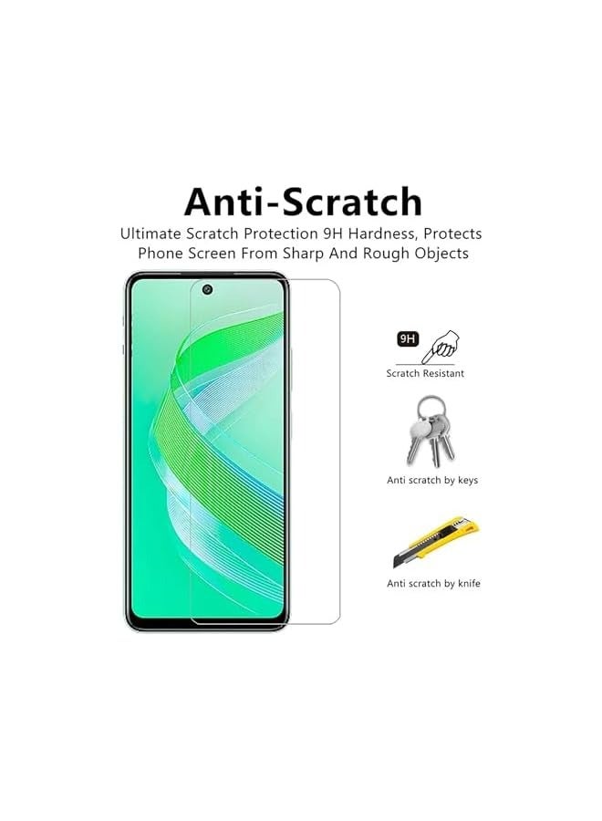 PROMASS [1+2pcs] Compatible for infinix SMART 8 Case & Screen Protector, Plating TPU Soft [Tempered Glass] Cover with 360 Degree Cover Anti-Scratch Anti -Collision (Black) - Image 4