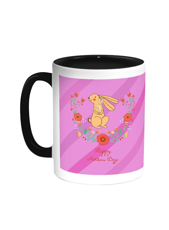 Happy Mother's Day Printed Coffee Mug Black/White 11ounce