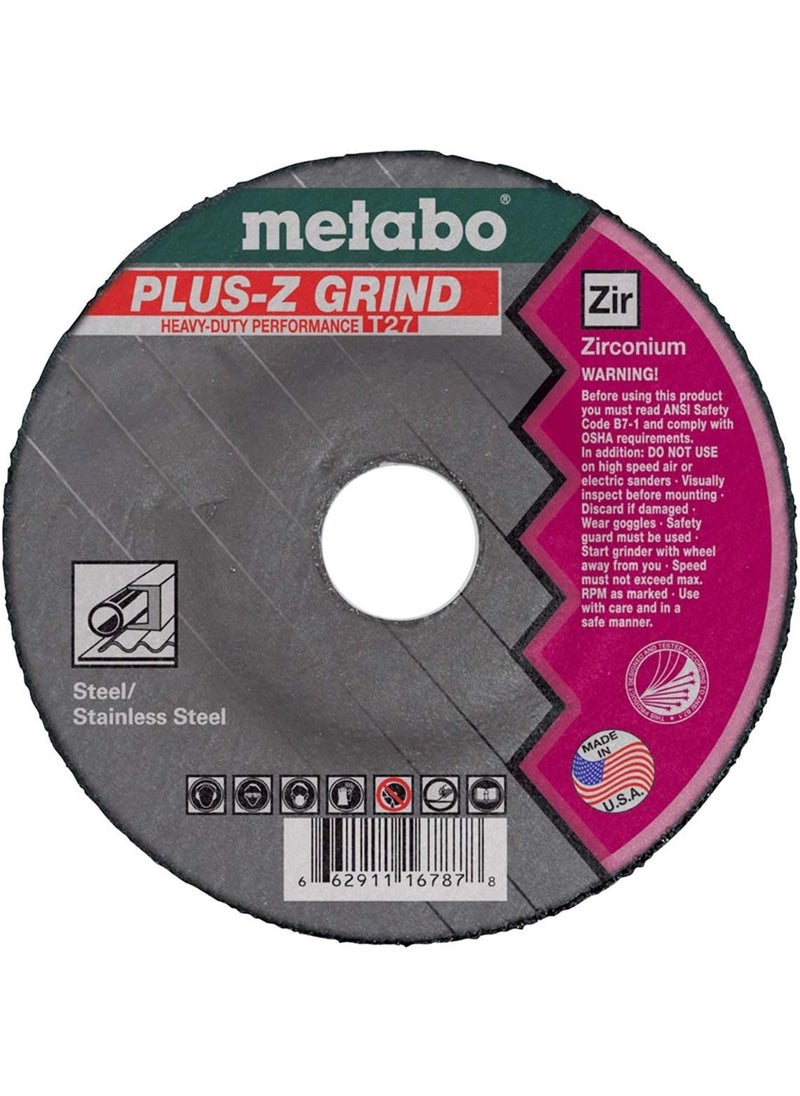 Metabo Metabo 412inch PlusZ Grinding Wheel  Type 27  45 x 14 x 78  ZA24T  Zirconia Alumina  Super Performance  Improved Performance in Steel Stainless Steel  616785000  - Image 1