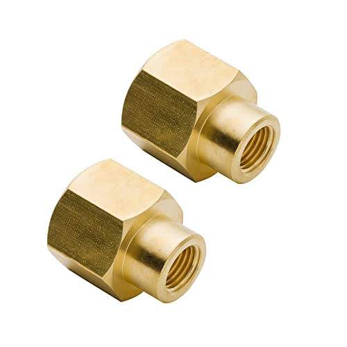 Legines Brass Pipe Fitting, Reducing Reducer Coupling, 3/8" NPT Female to 1/8" NPT Female (Pack of 2) - Image 1