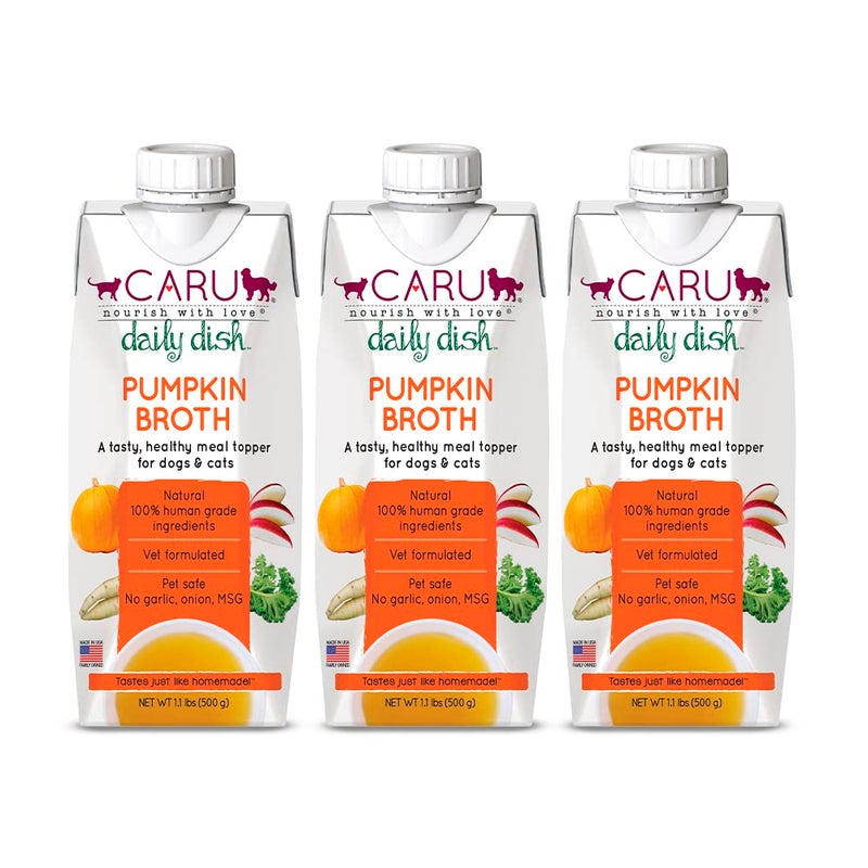 Caru - Daily Dish Pumpkin Broth Meal Topper for Dogs & Cats - Savory Pour-Over Broth - Pack of 3 - Image 1