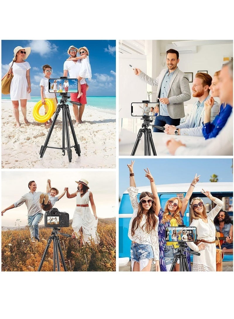 50 Inch Extendable Phone Tripod and Camera Stand with Bluetooth Remote - Image 5