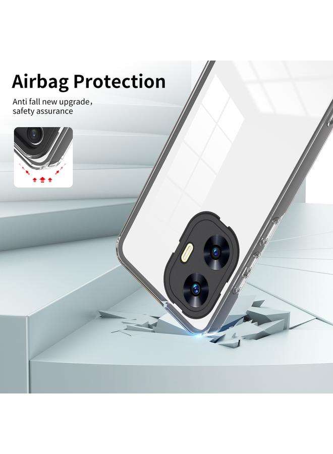 S-TOP Case For Realme C55 3 in 1 Clear TPU Color PC Frame Phone Case - Image 5