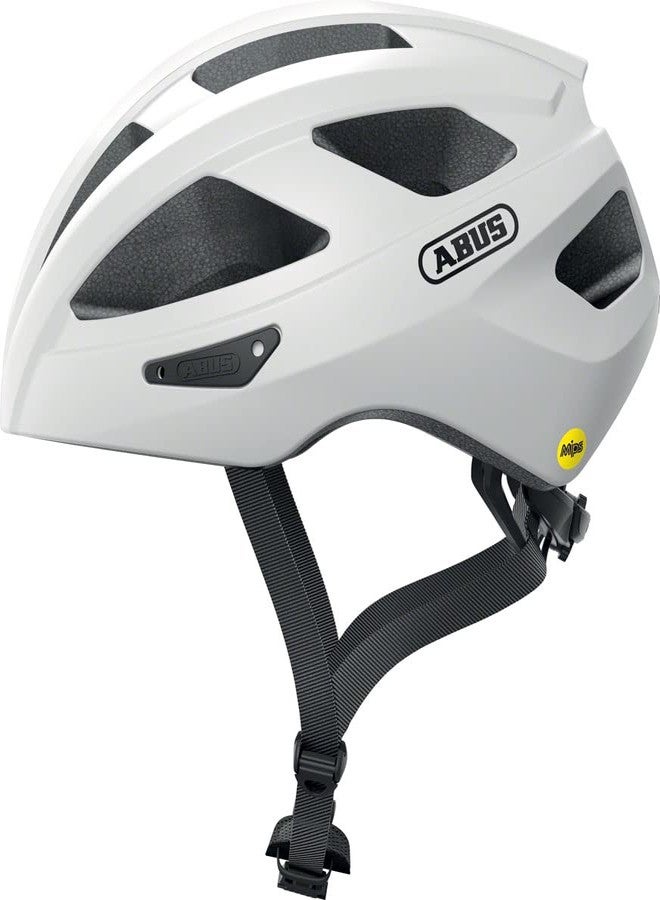 Abus Macator Mips Cycling Urban Road Bike Helmet With Eps Core And Polycarbonate Shell Mips Impact Protection White Silver S