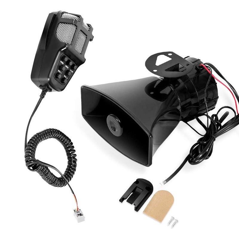 MOTLTECH 100W 12V 7 Tone Sound Car Siren Speaker Mic PA System Emergency Sound Amplifier