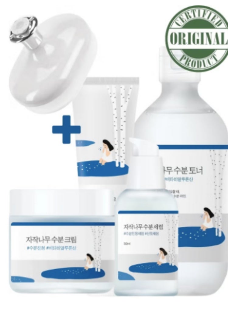 راوند لاب جفاف البشرة وضعف الحاجز الجلدي | مجموعة راوند لاب بيرتش جوس: تونر، سيروم، كريم وواقي شمس لترطيب عميق وحماية طويلة - Image 1