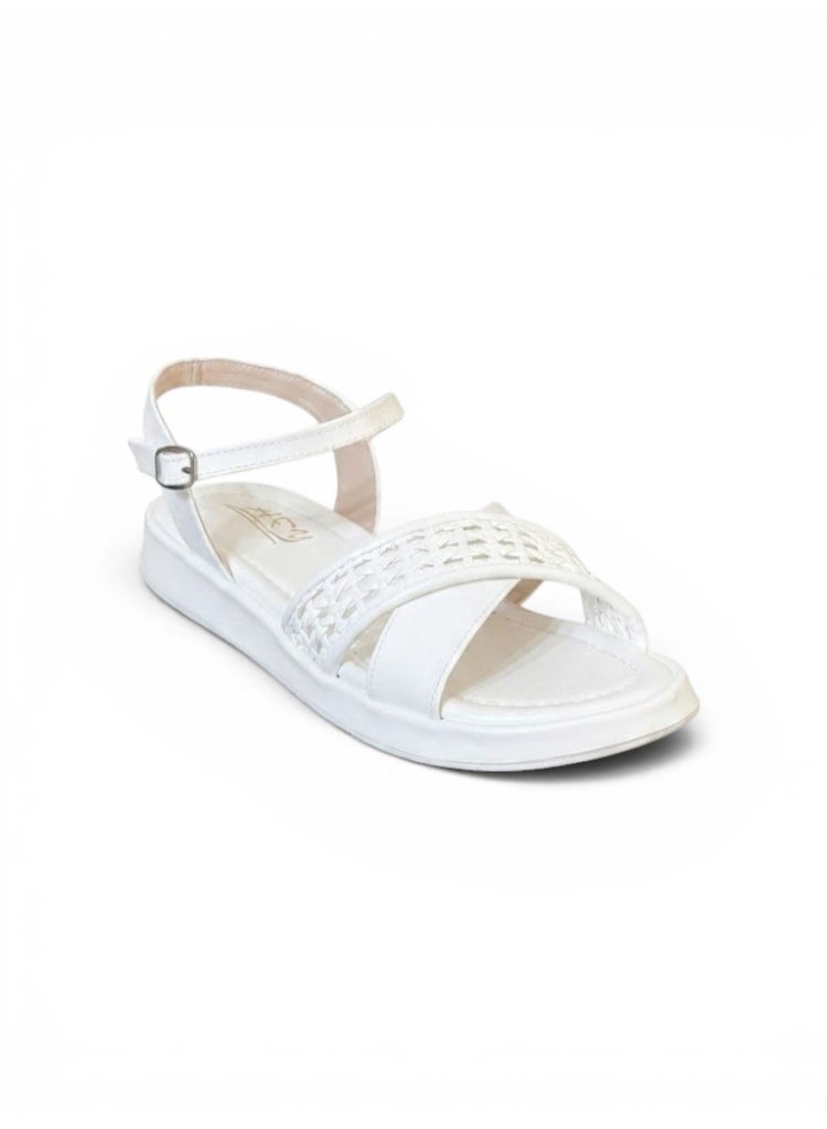 LIFESTYLISH sandals flat leather Uniquely styled SF-63 - White - Image 1