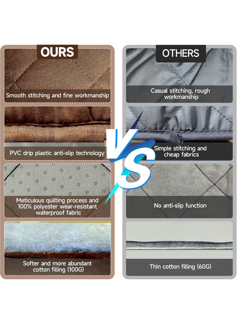 NANAO كرسي ذراع كادي، منظم مسند أريكة مقاوم للماء، منظم كرسي مائل غير قابل للانزلاق، حامل جهاز التحكم عن بعد للكرسي المائل، كادي للكرسي المائل مع 14 جيب لتخزين جهاز التحكم عن بعد، الهاتف، المجلة (بني) - Image 2