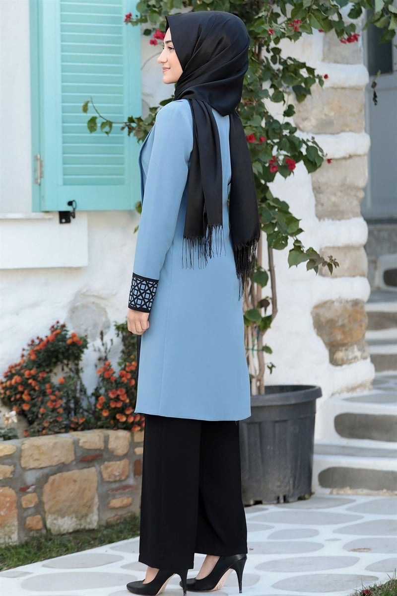 Esilanur Asya Hijab Suit Blue  - Image 3