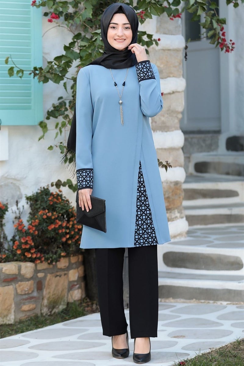 Esilanur Asya Hijab Suit Blue  - Image 1