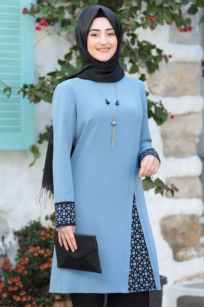 Esilanur Asya Hijab Suit Blue  - Image 2