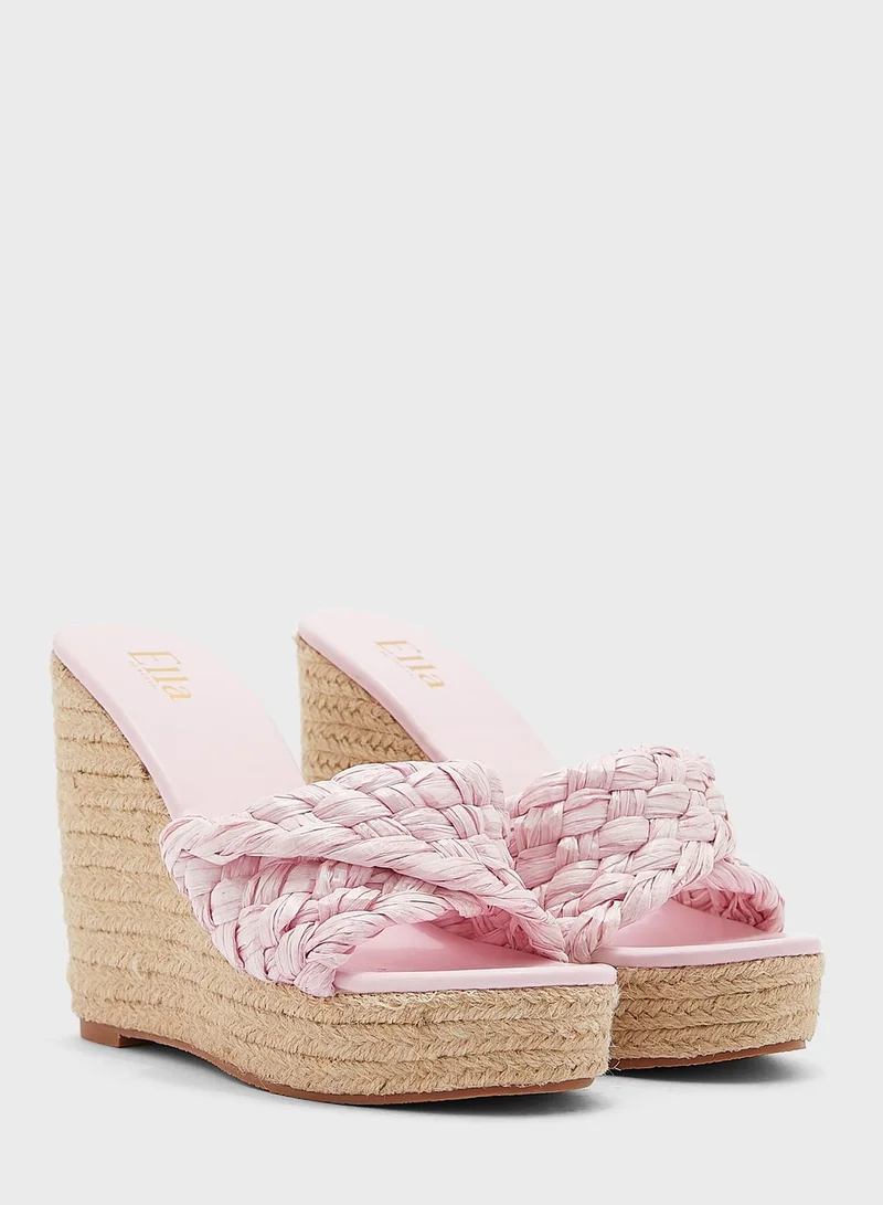 ELLA Twisted Raffia Wedge Sandal