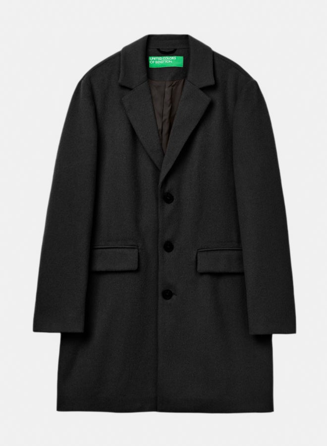 Benetton Men Lined Coat In Wool Blend - Image 1