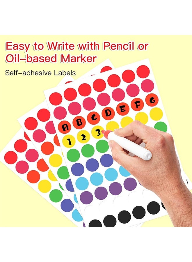 Peachjoy 1260Pcs Coloured Dot Stickers Round Sticker Coded Label Sticker, Self-Adhesive Coding Circle Dot Stickers, 0.75 inches Round Colored Label Stickers for School Item Classification - Image 5
