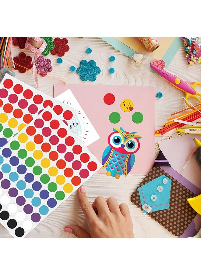 Peachjoy 1260Pcs Coloured Dot Stickers Round Sticker Coded Label Sticker, Self-Adhesive Coding Circle Dot Stickers, 0.75 inches Round Colored Label Stickers for School Item Classification - Image 3