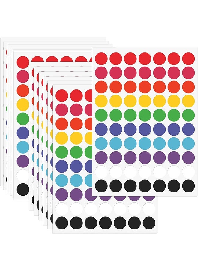 Peachjoy 1260Pcs Coloured Dot Stickers Round Sticker Coded Label Sticker, Self-Adhesive Coding Circle Dot Stickers, 0.75 inches Round Colored Label Stickers for School Item Classification - Image 1