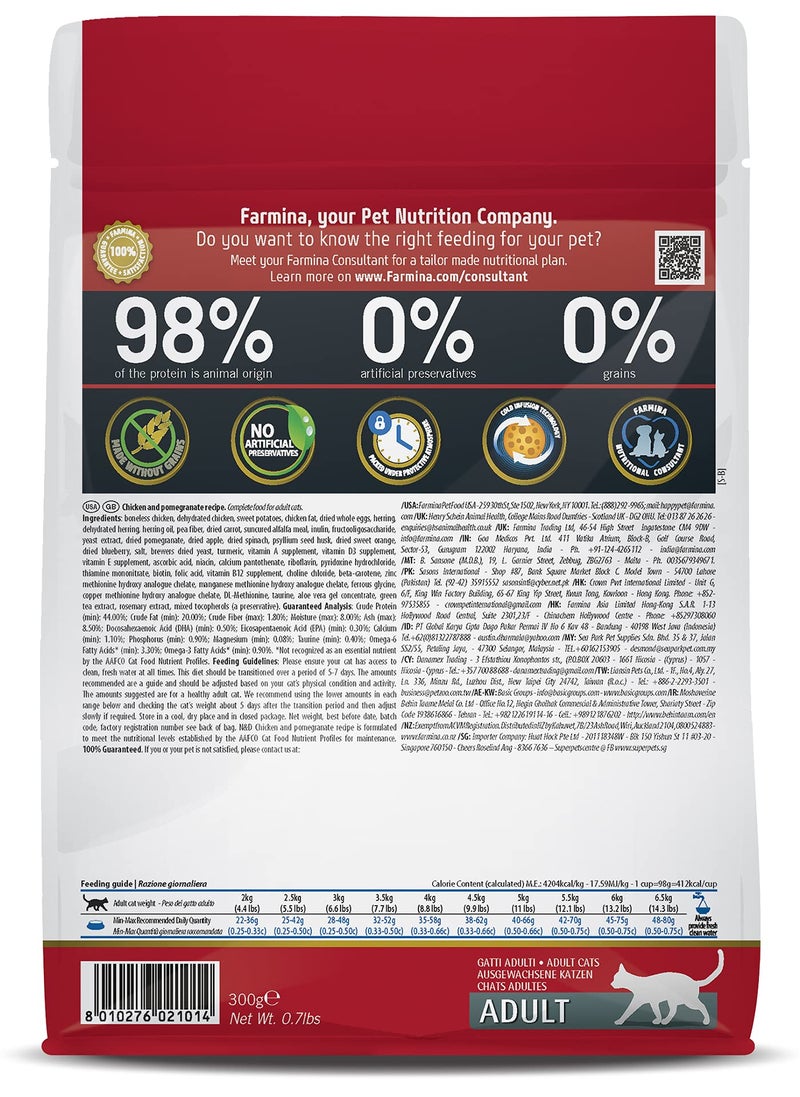 Farmina طعام القطط الجاف FARMINA N&D Prime، دجاج ورمان، خالي من الحبوب، للبالغين (عبوة من 2، كل منها 300 جرام) - Image 3
