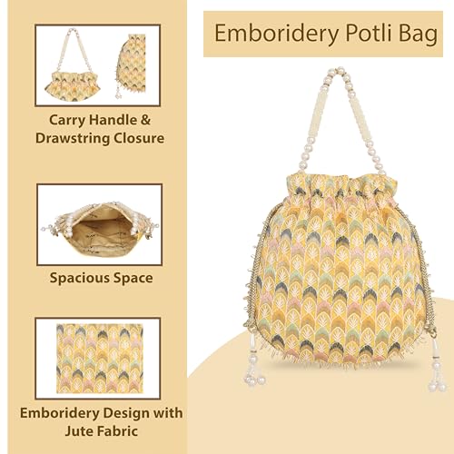Lavie Women's Noor Chevron Embriodered Potli | Ladies Purse Handbag - Image 4