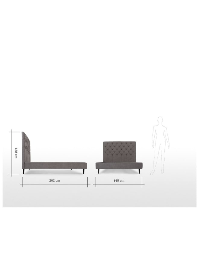 ريترو RA-BD18 سرير خشب طبيعي 202×145×128سم – رمادي - Image 3