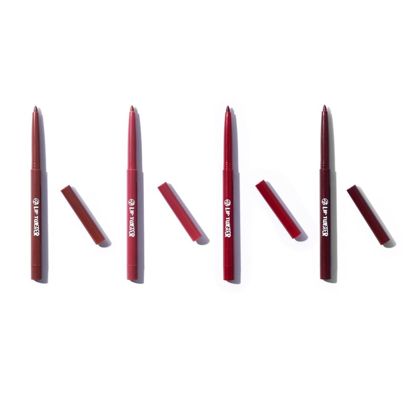W7 Lip Twister Lip Liner  4Pcs MultiPack  Creamy  Blendable Lip Makeup For Definition  Shape Red Nude Brown Pink