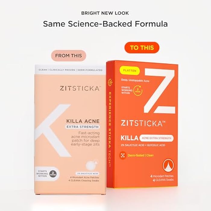 ZitSticka Extra Strength Killa Acne Patches for Face - World's Most Potent Pimple Patch with Fast-Acting Microdarts - Starts Working within 2 Hours for Deep, Early-Stage Zits & Blemish - 4 Count - Image 5