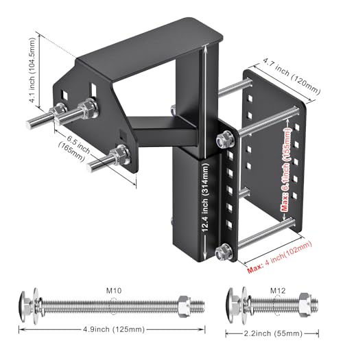 Lifeswell Heavy Duty Spare Tire Carrier Mount Bracket for Utility Trailer, RV, Camper & Boat – Fits 4/5/6 Lug Wheels with 4", 4.25", 4.5", 4.75", 5", 5.5" & 6" Bolt Patterns, Holds up to 160 lbs - Image 3