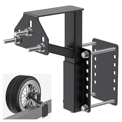 Lifeswell Heavy Duty Spare Tire Carrier Mount Bracket for Utility Trailer, RV, Camper & Boat – Fits 4/5/6 Lug Wheels with 4", 4.25", 4.5", 4.75", 5", 5.5" & 6" Bolt Patterns, Holds up to 160 lbs - Image 1