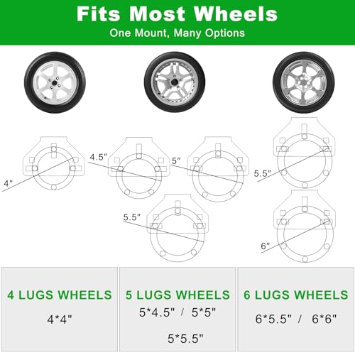 Lifeswell Heavy Duty Spare Tire Carrier Mount Bracket for Utility Trailer, RV, Camper & Boat – Fits 4/5/6 Lug Wheels with 4", 4.25", 4.5", 4.75", 5", 5.5" & 6" Bolt Patterns, Holds up to 160 lbs - Image 5